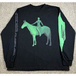 Beyonce Renaissance World Tour Shirt 2023 Long Sleeve Black Size Large Horse